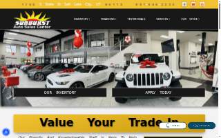 Sunburst Auto Sales Center website