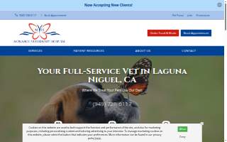 Monarch Veterinary Hospital website