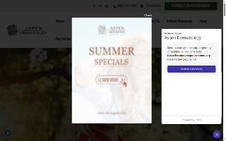 Aspen Dermatology of Spanish Fork website