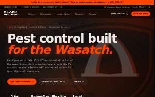 Black Arches Pest Control website