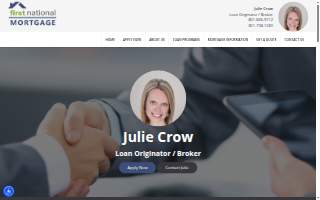 Julie Crow at First National Mortgage of Spanish Fork website