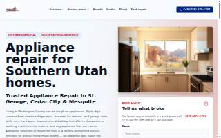 Appliance Solutions of Utah website