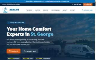 Marlin Plumbing Heating and Air website