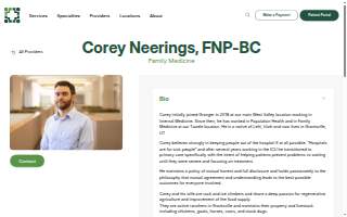 Corey Neerings - Granger Medical Clinic website
