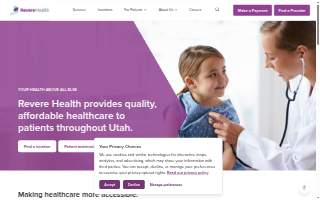 Revere Health Urgent Care (St. George) of Washington website