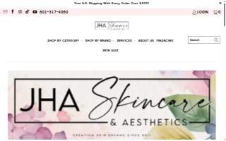 JHA Skincare & Aesthetics website