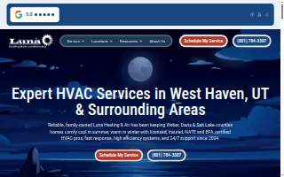 Luna Heating & Air Conditioning website