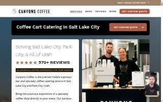 Canyons Coffee Catering website