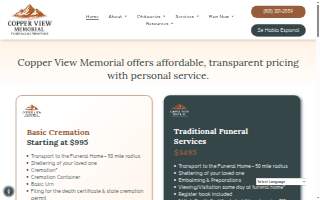 Copper View Memorial website