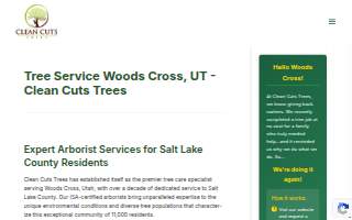 Clean Cuts Trees of Woods Cross website