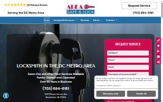 Area Safe & Lock Service website