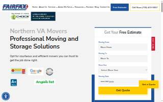 Fairfax Transfer and Storage website