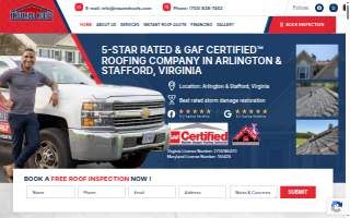 Insured Roofs - Arlington Branch website