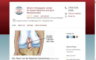 Nirschl Orthopaedic Center of Arlington website