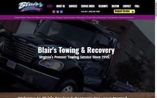 Blair's Towing & Recovery Inc website