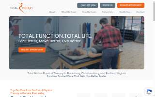 Total Motion Physical Therapy website