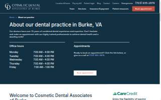 Cosmetic Dental Associates of Burke website