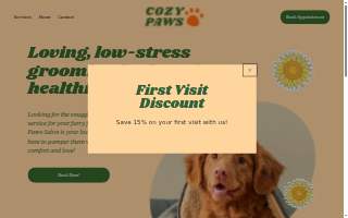 Cozy Paws Salon website