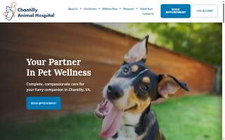 Chantilly Animal Hospital website