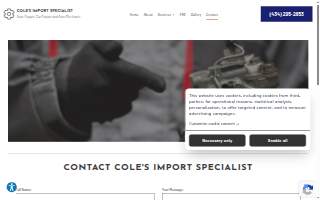 Cole's Import Specialist website