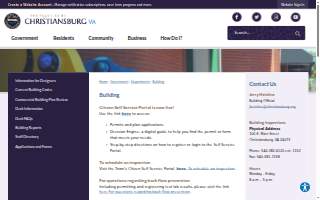 Christiansburg Building Inspection website