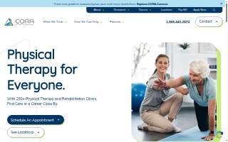CORA Physical Therapy Apex website