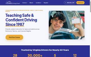 Colonial Driving School Richmond website