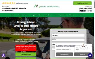 AA Plus Driving School of Fairfax website