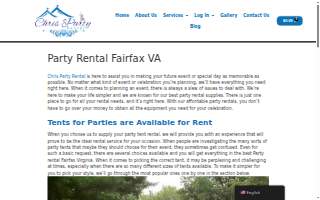 Chris Party Rental website