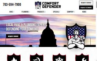 Comfort Defender Heating & Air of Fairfax website