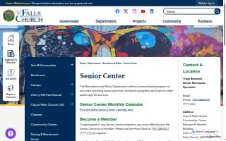 City of Falls Church Senior Center website
