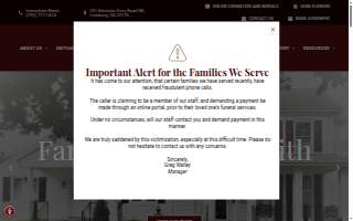 Colonial Funeral Home of Leesburg website