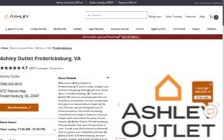Ashley Outlet of Fredericksburg website