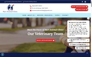 Hart Animal Clinic website