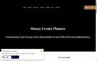 Munay Events Planner website