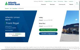 Atlantic Union Bank of Front Royal website