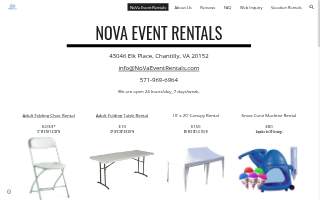 NoVa Event Rentals of Gainesville website