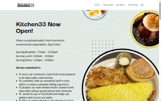Kitchen33 and Bakery website
