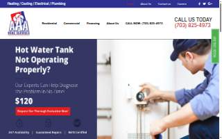 AAA HVAC Services of Great Falls website