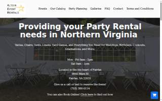 Altair Event Rentals of Great Falls website