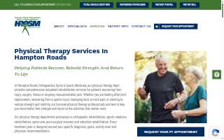 Hampton Roads Orthopaedics Spine & Sports Medicine - Physical Therapy Center website