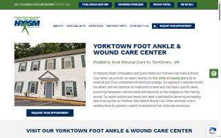 Hampton Roads Orthopaedics Spine & Sports Medicine - Yorktown Foot, Ankle & Wound Care Center website