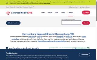 CommonWealth One Federal Credit Union of Harrisonburg website