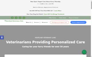 Heartland Veterinary Clinic website