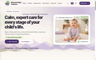Mountain Ridge Pediatrics website