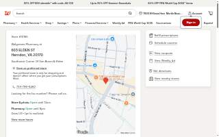 Walgreens Pharmacy website