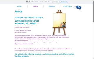 Creative Friends Art Center website