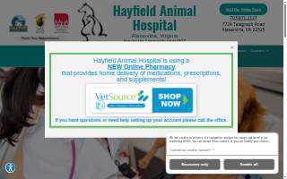 Hayfield Animal Hospital website