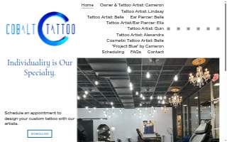 Cobalt Tattoo Studio website