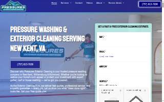 Pressures Exterior Cleaning Services website